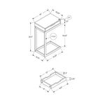 Monarch Specialties - 3604 Table D'Appoint - Marbre Noir/Metal Noir Et Tiroir-5