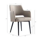 Manhattan Comfort - Lot de 2 fauteuils de salle à manger modernes Tremont 58 cm, revêtement similicuir taupe-Revêtu d’un similicuir luxueux avec des coutures raffinées