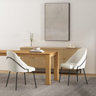 Manhattan Comfort - Lot de 2 chaises de salle à manger modernes Gracie 61,5 cm, revêtement similicuir blanc et noir-Caractéristiques du cadre et des pieds Choix entre acier noir entièrement soudé ou acier inoxydable doré