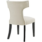Modway - Curve Tissu Fauteuil d’appoint de salle à manger Ensemble de 2 - Beige-Jambes élégantes et effilées
