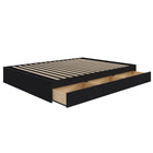 Nexera - Lit Queen tiroirs, Noir-Peut être agencé avec une des têtes de lit queen Nexera afin de créer un lit complet. (vendues séparément)