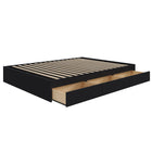 Nexera - Lit Queen tiroirs, Noir-Peut être agencé avec une des têtes de lit queen Nexera afin de créer un lit complet. (vendues séparément)