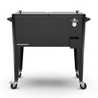 Permasteel - Glacière de patio rétro 80 pintes sur roulettes avec séparateur - noire-Le séparateur amovible permet cinq configurations différentes pour s’adapter à vos besoins.