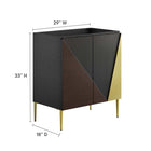Modway - Alchemist 30" Armoire de toilette de salle de bain (lavabo non inclus) - Or noir-8