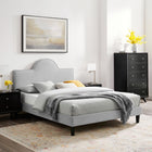 Modway - Soleil Performance Velvet Lit simple, Gris clair-8