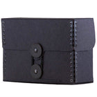 JAM Paper - Portefeuille Kraft avec Bouton et Ficelle Petit Large - 4 1/4 x 6 1/4 x 2 - Noir Recyclé-Quantité : Vendu à l'unité
