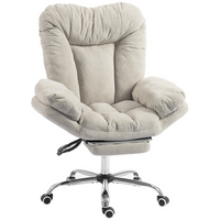 HOMCOM - Chaise de bureau Criss Cross avec repose-pieds et assise large - gris clair-Le siège extra-large offre suffisamment d’espace pour croiser confortablement les jambes, se tourner ou s’allonger