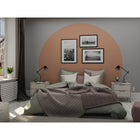 Manhattan Comfort - Rockefeller Table de Nuit 2 Tiroirs Style Mid-Century Modern 51 cm - Blanc Cassé - Lot de 2-Choisissez le design de votre poignée lorsque le produit est chez vous Option pour une poignée découpée ou un look affleurant