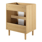Modway - Calla 24" perforé Métal Armoire de toilette de salle de bain (lavabo non inclus) - Chêne-Niveleurs de pieds réglables