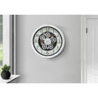 Monarch Specialties - Horloge - 20 po Rond - Mécanisme D'Engrenage - Horloge Murale - Blanc Antique - Transitionnel-Le cadre en plastique de haute qualité dans une élégante finition blanc antique ajoute un charme éclectique à tout espace de vie