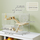 PawHut - Cage à Hamster/Gerbils avec Plat de Nourriture - Blanc-Porte avant pour un accès facile