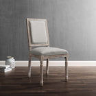 Modway - Court Tissu rembourré Fauteuil d’appoint de salle à manger Ensemble de 2 - Gris clair-Conception de la chaise Louis XVI
