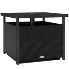 Outsunny - Table basse de patio en rotin d’extérieur 22 po avec trou pour parasol, noir-Table compacte en rotin, parfaitement compatible avec le style de votre maison et votre jardin  