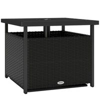 Outsunny - Table basse de patio en rotin d’extérieur 22 po avec trou pour parasol, noir-Table compacte en rotin, parfaitement compatible avec le style de votre maison et votre jardin  