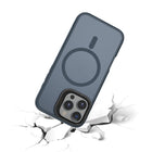 TUFF8 - iPhone 16 Pro -  GlideGuard Mag Rugged Case - Bleu nuit-Compatible MagSafe : Les étuis MagSafe TUFF8 sont dotés d'aimants puissants pour un alignement sûr avec n'importe quel chargeur MagSafe et sans fil pour une charge plus rapide et plus facile.