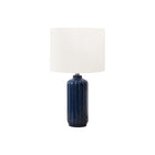 Monarch Specialties - Luminaire - 23 po H Lampe De Table - Céramique Bleue - Abat-Jour Ivoire / Crème - Contemporain - Moderne-Cette élégante lampe de table de 23 pouces de haut est dotée d'une base chic en céramique bleue brillante nervurée et d'un abat-jour sophistiqué en tissu ivoire, ce qui en fait la pièce d'accentuation parfaite pour rehausser n'importe quel style de décoration