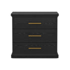Manhattan Comfort - Table de nuit traditionnelle Clifford à 3 tiroirs - Noir-Finition stratifiée grain de bois : aspect bois chaud et naturel avec une surface durable et facile à nettoyer