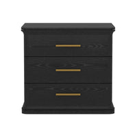 Manhattan Comfort - Table de nuit traditionnelle Clifford à 3 tiroirs - Noir-Finition stratifiée grain de bois : aspect bois chaud et naturel avec une surface durable et facile à nettoyer