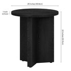 Hudson&Canal - Table d'appoint ronde Anders de 50 cm de largeur, , grain noir-Pieds à clouer avec patins de protection en feutre pour la sécurité du sol