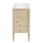 Modway - Elysian 48" Meuble de salle de bain à double lavabo - Burl-Construction en bois de manguier