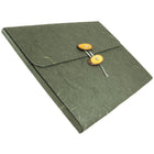 JAM Paper - Portfolio avec fermeture à bouton et cordon - 9 x 11 3/4 x 5/8 - Vert forêt tropicale-Portefeuille vert forêt tropicale avec fermeture à bouton et à ficelle