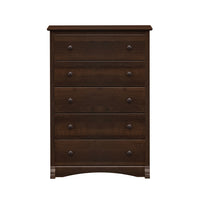 PrepacMC – Commode à 5 tiroirs Fremont, 45 1/4 po, espresso-Bois composite stratifié espresso foncé de fabrication robuste MDF
