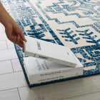Modway - Reflect Nyssa Géométrie Géométrique Aztèque du Sud-Ouest Tapis intérieur/extérieur de 8 pi l x 10 pi L - Ivoire et bleu-Dessous en caoutchouc de prise