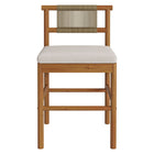 Modway - Eleni Terrasse extérieure Bois de teck Tabourets de comptoir Ensemble de 2 - Voile-8