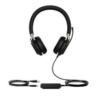 Yealink - Casque filaire double USB-C UH38 avec batterie intégrée - Microsoft Teams-La réduction de bruit à double microphone et la technologie de protection acoustique peuvent efficacement résister aux interférences sonores de l’environnement et réduire considérablement le bruit de fond pendant l’appel.
