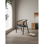 Manhattan Comfort - Versailles fauteuil d’appoint industry chic 23,62" - noir et cannage naturel-Canne fine naturelle fabriquée à partir de rotin de bois authentique