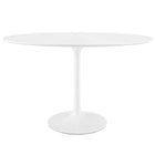 Modway - Lippa Ovale de 48 po Bois Table à manger, Blanc-Table à manger moderne