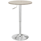 HOMCOM - Table de bar ronde pour 2, assemblage facile pour bar à domicile, cocktail, bistrot - beige gris-Le mécanisme de levage hydraulique permet un réglage de la hauteur de 27 po à 37 po 