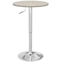 HOMCOM - Table de bar ronde pour 2, assemblage facile pour bar à domicile, cocktail, bistrot - beige gris-Le mécanisme de levage hydraulique permet un réglage de la hauteur de 27 po à 37 po 