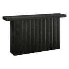 Hudson&Canal - Console rectangulaire cannelée Olie de 140 cm de large - Grain noir-Un design moderne aux lignes classiques pour votre entrée, votre salon, votre bureau et bien plus encore