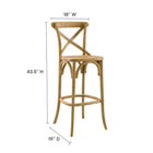 Modway - Gear Tabouret de bar - Naturel-Construction en bois d’orme