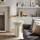 Modway - Caspian Béton rond Table d’appoint - Blanc-MDF Construction