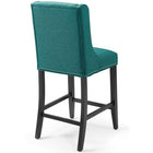 Modway - Baron Tissu rembourré Tabouret de comptoir - Sarcelle - Ensemble de 2-Capsules de pied non marquées