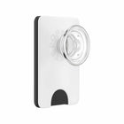 PopSockets - PopWallet+ pour MagSafe avec Anneau Adaptateur Magnétique - Blanc/Clear-Portefeuille magnétique, poignée de téléphone et support avec dessus interchangeable, incluant un anneau adaptateur pour rendre toute coque compatible