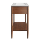 Modway - Zaire 48" Meuble de salle de bain à double lavabo - Blanc noyer-Bassin en céramique à double évier