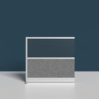 Luxor - Mur modulaire 53 x 48 - Extension de cadre gris large, fenêtre givrée, PET gris frais-Améliore la diffusion de la lumière tout en réduisant les distractions