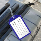 Beslayn - Étiquettes de bagages lourdes avec boucles en plastique - Couverture de fenêtre et inserts inclus - Bleu royal - Pack de 10-Sangle en plastique de 6" incluse