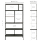 Hudson&Canal - Bibliothèque Winthrop 72"H - Bronze noirci-Dimensions du produit : 15" L x 36" l x 72" H