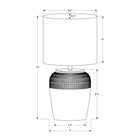 Monarch Specialties - Luminaire - 17 po H Lampe De Table - Céramique Gris - Abat-Jour Ivoire / Crème - Contemporain-Avec une garantie limitée de 2 ans contre tout défaut, vous pouvez faire confiance à la qualité et à la durabilité de cette option d'éclairage à la mode