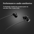 échelon - Écouteurs Bluetooth FitFlex Tour de Cou, Noir-Pilotes de 10 mm offrant un son de haute qualité avec des basses profondes et un son clair