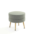 Manhattan Comfort - Bailey pouf capitonné moderne du milieu du siècle de 18,11" en mélange de polyester - vert sauge avec pieds dorés-Garantie limitée du fabricant de 30 jours