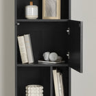 South Shore - Liora - Bibliothèque étroite 5 tablettes - Chêne noir-Matériau: Panneaux de particules laminés