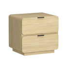 Manhattan Comfort - Table de nuit moderne contemporain Chrystie 26" à 2 tiroirs - Naturel - Lot de 2-Parfait pour le rangement de chevet, les lampes ou les objets de décoration