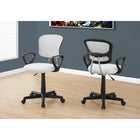 Monarch Specialties - 7261 Chaise De Bureau Multi-Position- Meche Blanc -Dimensions du produit: 23 pouces L x 21,5 pouces P x 33 pouces H