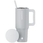 GROSCHE - Aspen Gobelet Isolé avec Poignée - 40 oz - Gris Lunaire-Couvercle à paille isolé et résistant aux éclaboussures