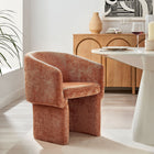 Modway - Verity Barrel Back Chenille Fauteuil à manger - Rouille-Glissières de plancher sans marquage